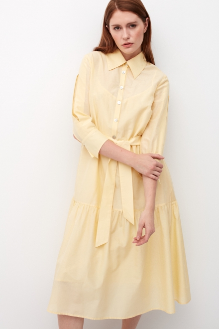 Żółta sukienka długa z jedwabiem