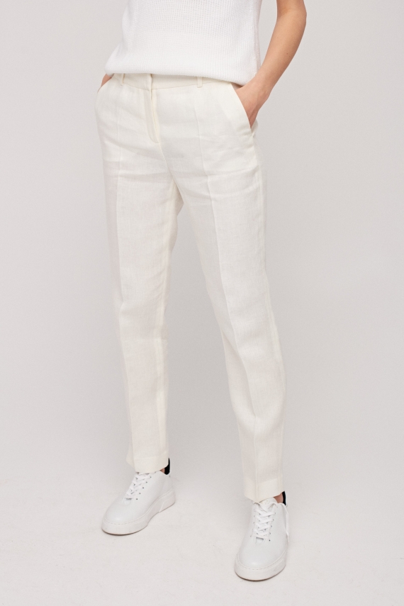 Lniane spodnie biały