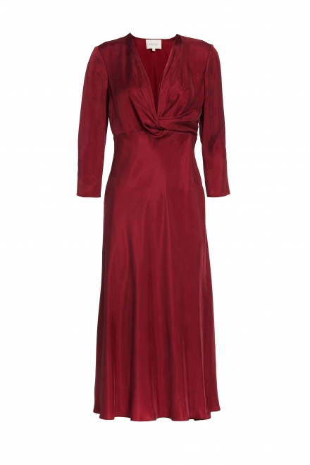 Sukienka z dekoltem w szpic czerwony